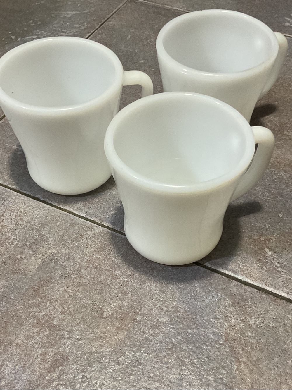 Fire King White Milk Glass Mugs - Set of 3
